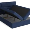 Mobilier1 Lit continental Pomona 115, Double, Brun clair, Tissu, Disponible Hot