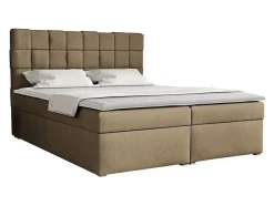 Mobilier1 Lit continental Pomona 117, Double, Brun clair, Tissu, Disponible