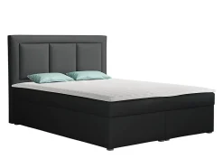 Mobilier1 Lit continental Pomona 112, Double, Gris, Tissu, Disponible Best
