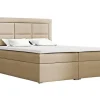 Mobilier1 Lit continental Pomona 114, Double, Brun clair, Tissu, Disponible
