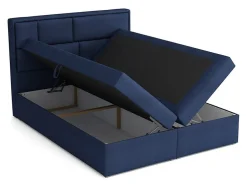 Mobilier1 Lit continental Pomona 115, Double, Brun clair, Tissu, Disponible