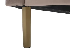 Vente-unique Lit coquillage 140 x 190 cm - Velours - Beige + Matelas - LIVAYA