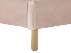 Vente-unique Lit coquillage 90 x 190 cm - Velours - Rose - MOANA Hot