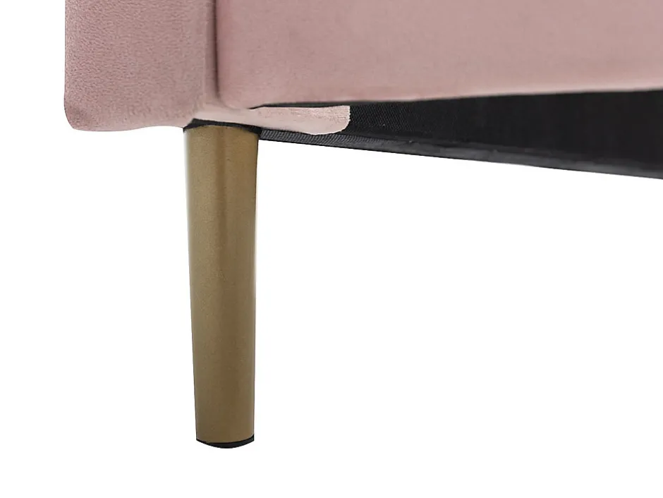 Vente-unique Lit coquillage 160 x 200 cm - Velours - Rose - LIVAYA