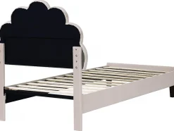 Habitat Et Jardin Lit coquillage en velours "Manon" 90 x 190 cm Beige