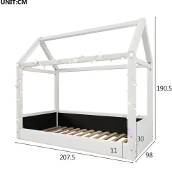 Blackcolors Lit de jour rembourré 90x200 cm, éclairage LED - beige