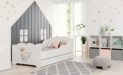 Kobi Lit d'enfant Anna 140x70 cm avec tiroir bébé éléphant