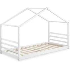 [En.Casa] Lit D'enfant Design Maison Vardoe Pin 90 X 200 Cm Blanc Mat en.casa Hot