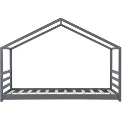 [En.Casa] Lit D'enfant Design Maison Vardoe Pin 90 X 200 Cm Gris Foncé en.casa Hot