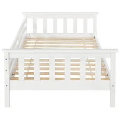 Enfant [En.Casa] Lit d'Enfant Design Nuuk en Pin 200 x 90 cm Blanc Mat Laqué en.casa