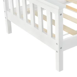 Enfant [En.Casa] Lit d'Enfant Design Nuuk en Pin 200 x 90 cm Blanc Mat Laqué en.casa