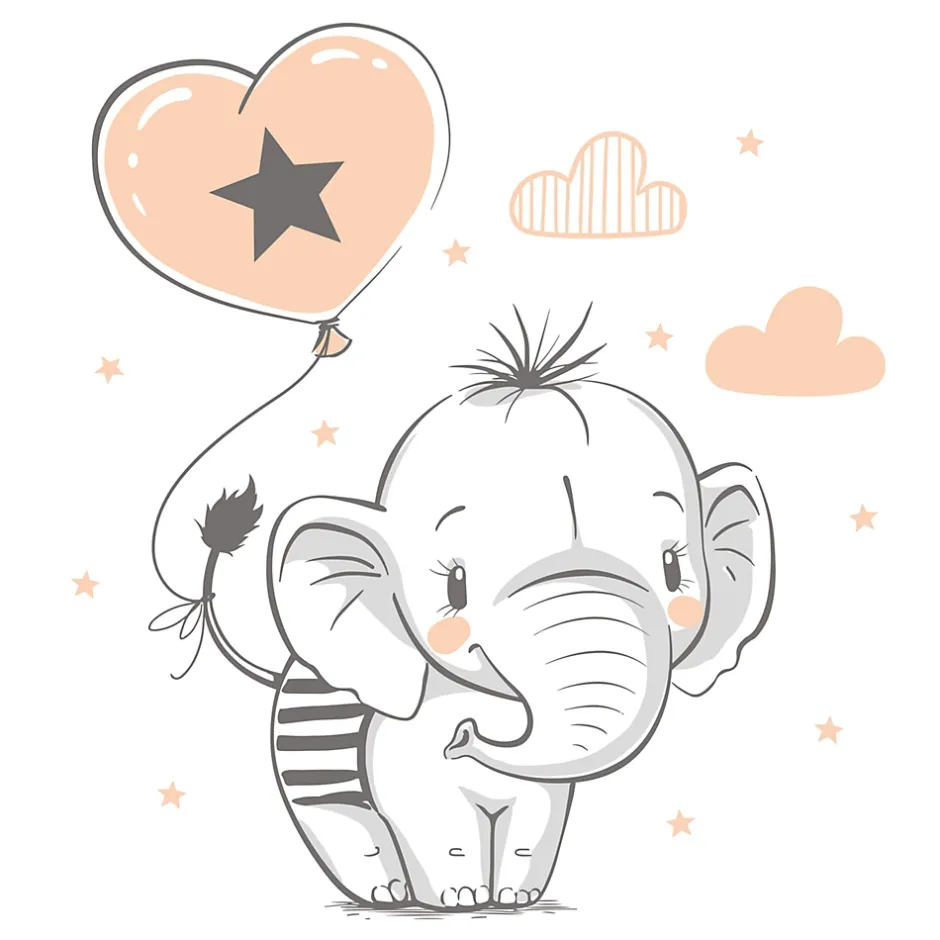 Kobi Lit d'enfant LUK avec balustrade 160x80 Eléphant Sale