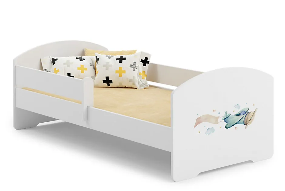 Enfant Kobi Lit d'enfant LUK avec balustrade 140x70 Avion