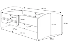 Kobi Lit d'enfant LUK avec barreaux 160x80 étoiles Best