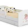 Kobi Lit d'enfant LUK avec tiroir et barreaux 160x80 Fille avec ailes