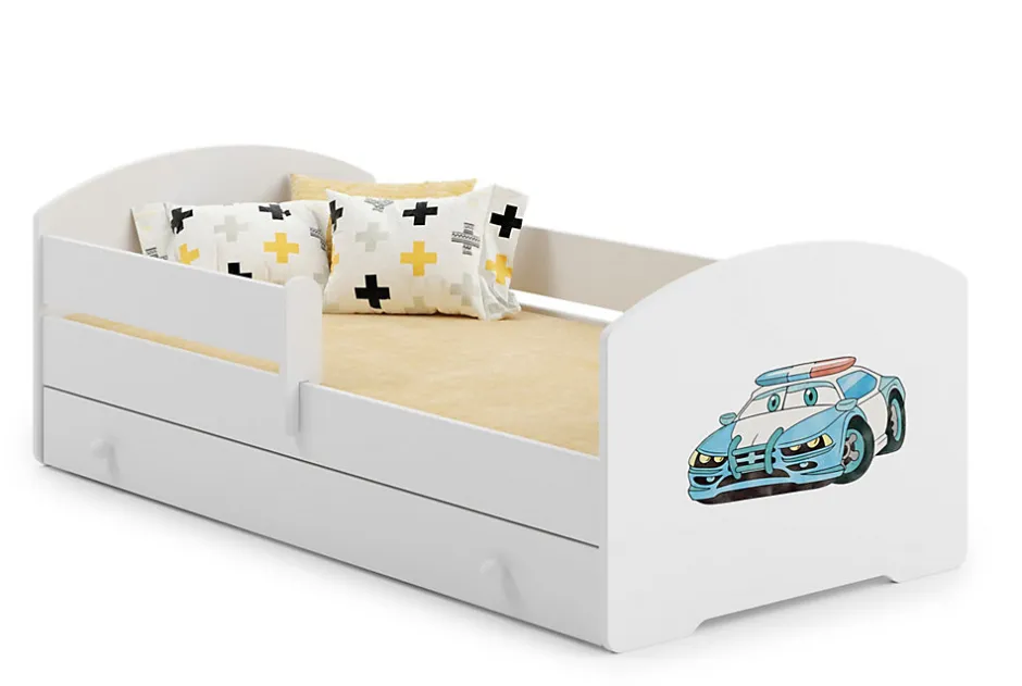 Kobi Lit d'enfant LUK avec tiroir et tringle 140x70 Police
