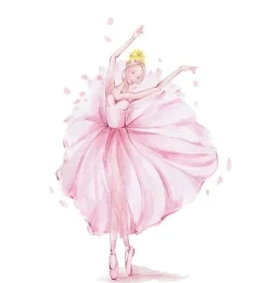 Kobi Lit d'enfant LUK avec tiroir et tringle 140x70 Princesse en couronne