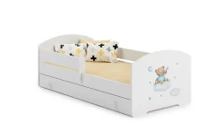 Kobi Lit d'enfant LUK avec tiroir et barreaux 160x80 Ourson bleu Best