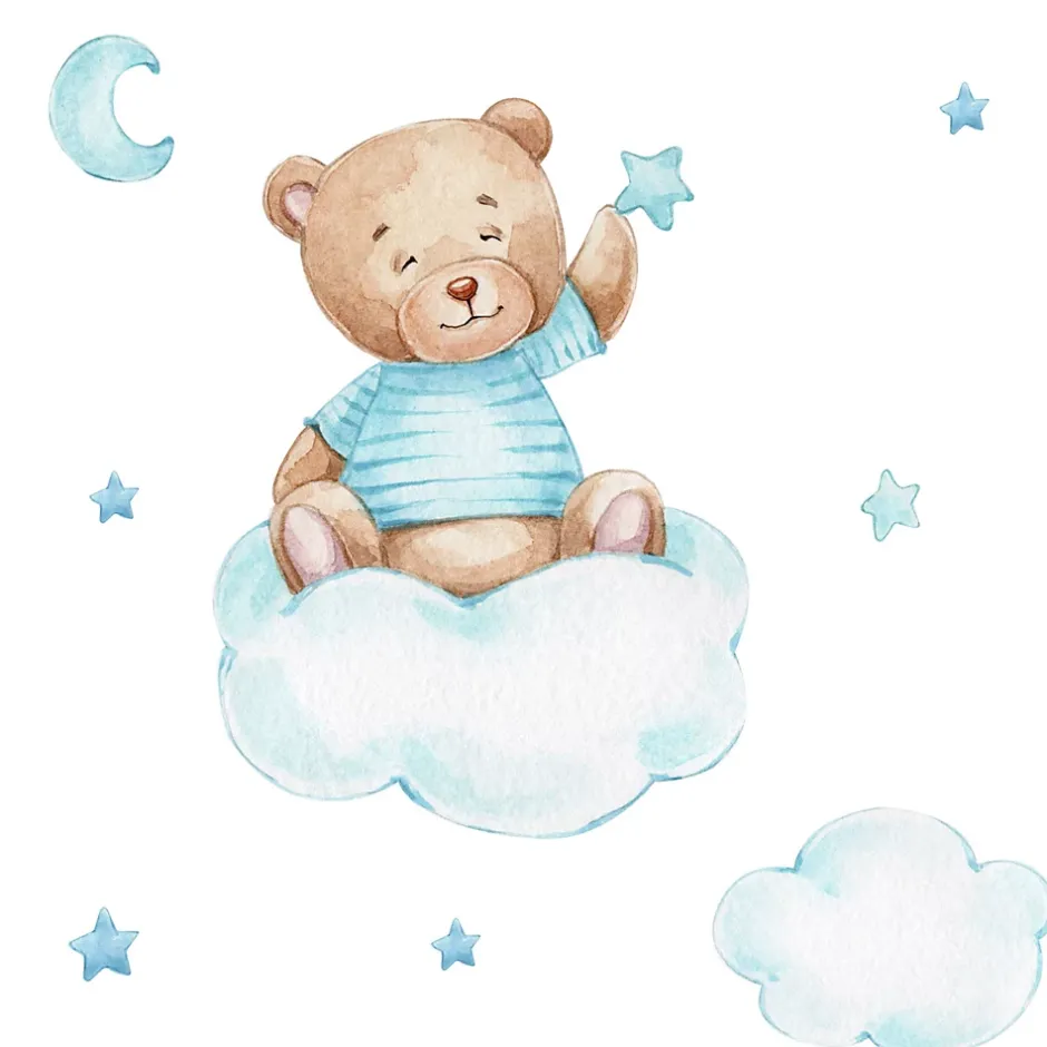 Kobi Lit d'enfant LUK avec tiroir et barreaux 160x80 Ourson bleu Best