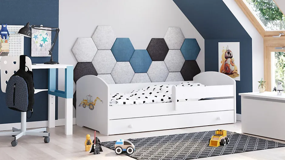 Kobi Lit d'enfant LUK avec tiroir et barreau 160x80 Yellow digger Sale