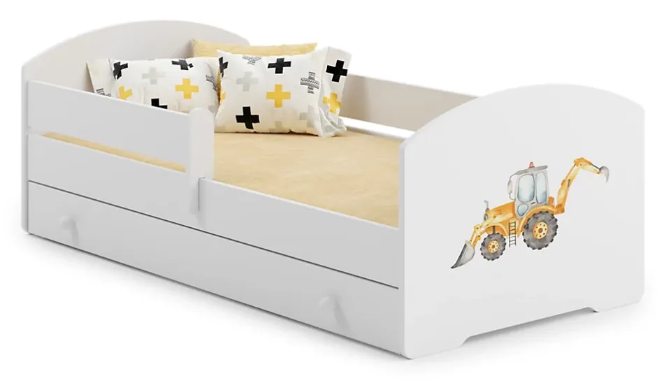 Kobi Lit d'enfant LUK avec tiroir et barreau 160x80 Yellow digger Sale