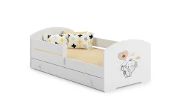 Kobi Lit d'enfant LUK avec tiroir et barreau 140x70 Eléphant