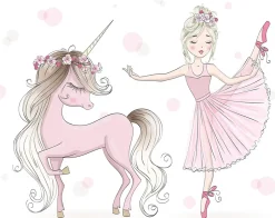 Kobi Lit d'enfant LUK avec tiroir et tringle 140x70 Fille avec licorne Online