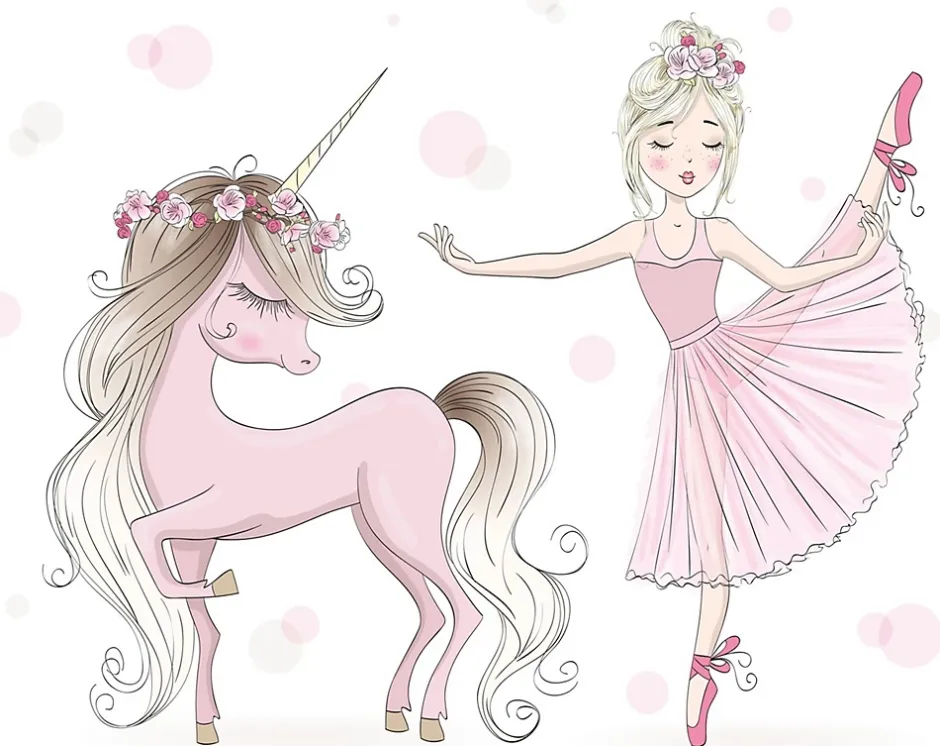 Kobi Lit d'enfant LUK avec tiroir et tringle 140x70 Fille avec licorne Online