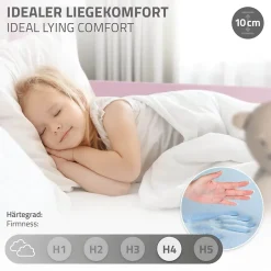 Ml-Design Lit d'enfant Tipi 80x160cm rose en bois de pin massif style indien avec sommier matelas Outlet