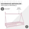 Ml-Design Lit d'enfant Tipi 90x200 cm rose cadre en bois de pin style indien avec matelas H:10 cm
