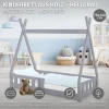 Ml-Design Lit d'enfant Tipi 70x140 cm gris clair en bois de pin avec sommier matelas style indien Best
