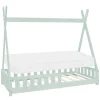 Enfant Ml-Design Lit d'enfant Tipi 80x160cm menthe en bois de pin massif style indien avec sommier matelas