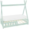 Enfant Ml-Design Lit d'enfant Tipi 70x140 cm menthe en bois de pin massif avec sommier matelas style indien