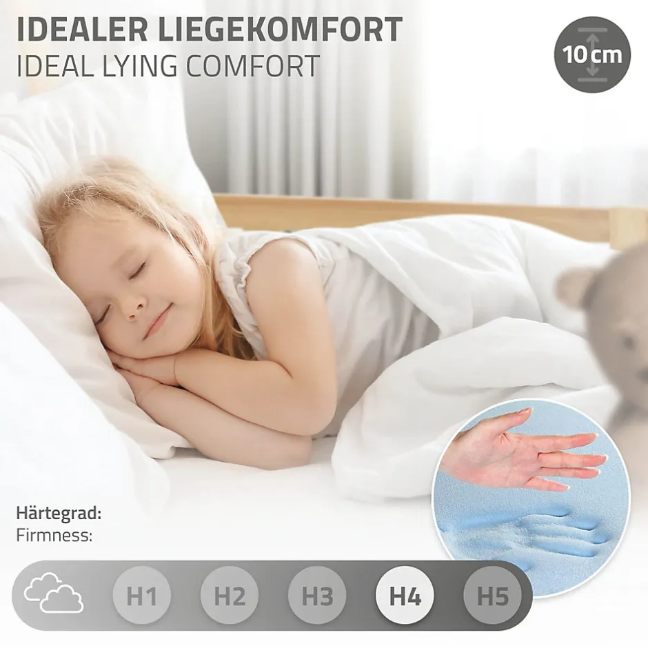 Enfant Ml-Design Lit d'enfant Tipi 90x200 cm naturel cadre en bois de pin style indien avec matelas H:10 cm