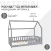 Ml-Design Lit d'enfant 80x160 cm gris clair bois de pin massif style maison avec sommier et matelas Hot