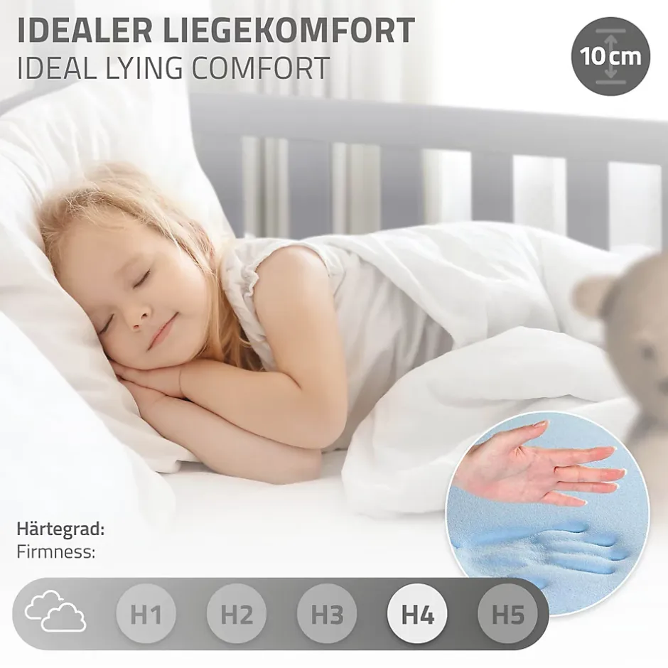 Ml-Design Lit d'enfant 80x160 cm gris clair bois de pin massif style maison avec sommier et matelas Hot
