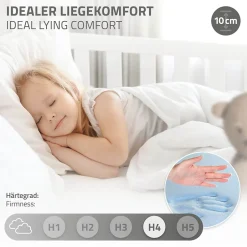Enfant Ml-Design Lit d'enfant 70x140 cm blanc en bois de pin massif style maison avec sommier et matelas
