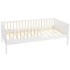Ml-Design Lit d'enfant 80x160 cm blanc-naturel en bois de pin avec sommier à lattes sans matelas