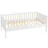Ml-Design Lit d'enfant 70x140 cm blanc-naturel en bois de pin avec sommier à lattes sans matelas