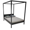 Weber Industries Lit double à baldaquin ROMANCE 140x190 / Noir