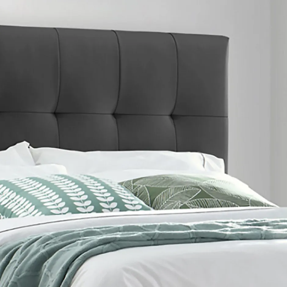 Meubletmoi Lit double 160 x 200 cm en simili noir + sommier fixe - PANDORA Best