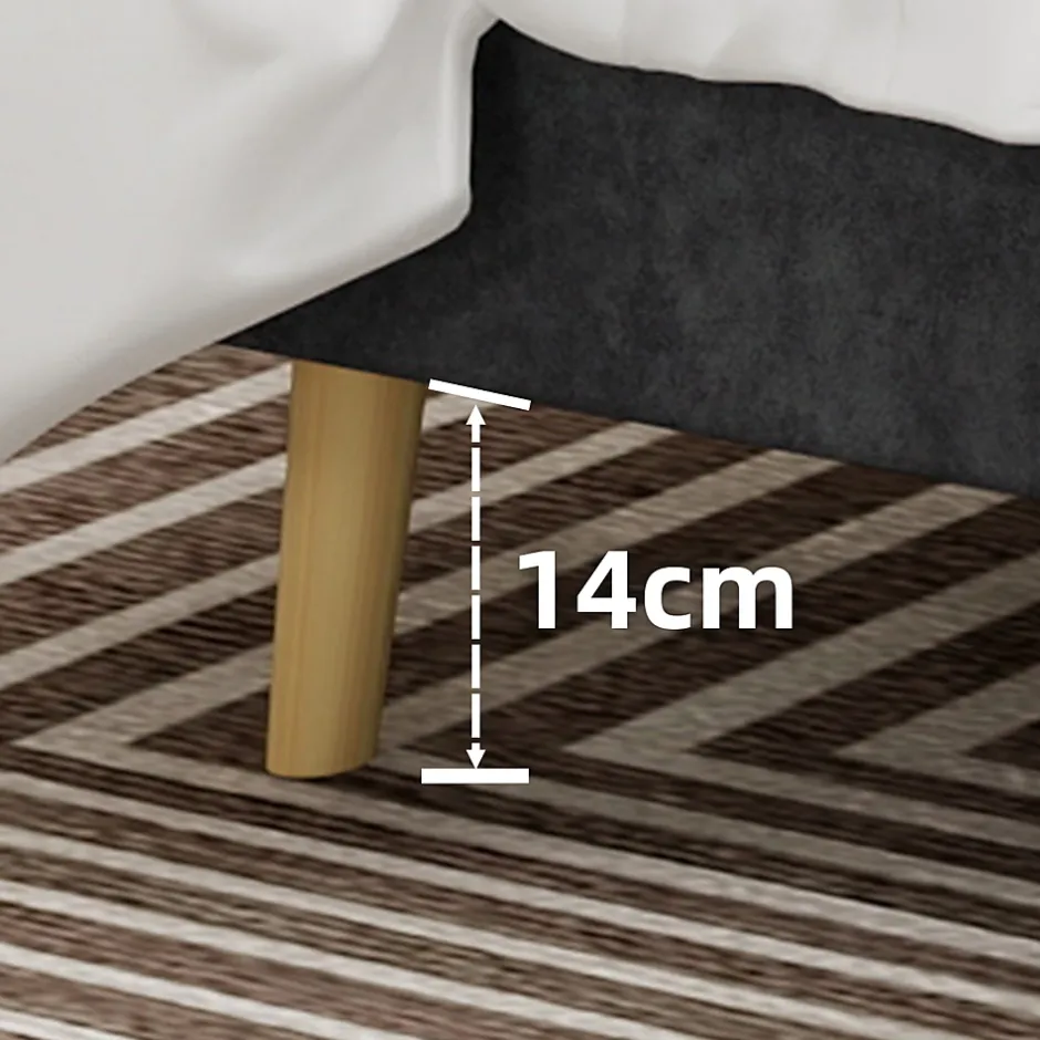 Okwish Lit Double Ado 140x200 cm - Lit Bas Capitonné, Sans Vérin et Sans Matelas, Moderne et Confortable, Tissu Gris Sale