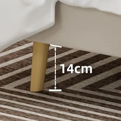 Okwish Lit Double Ado 140x200 cm - Tête de Lit Confortable et Style Moderne, Structure Composite en Tissu et Métal, sans Matelas, Beige Discount