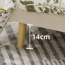 Okwish Lit Double Adulte 160x200 cm - Lit Bas Capitonné Moderne et Confortable, Sans Vérin, Sans Matelas, Tissu Beige