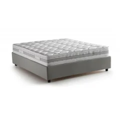 Talamo Italia Lit double Alaksir, Lit coffre en tissu, Ouverture frontale, avec matelas 140x200 cm inclus, 100% Made in Italy, Gris New