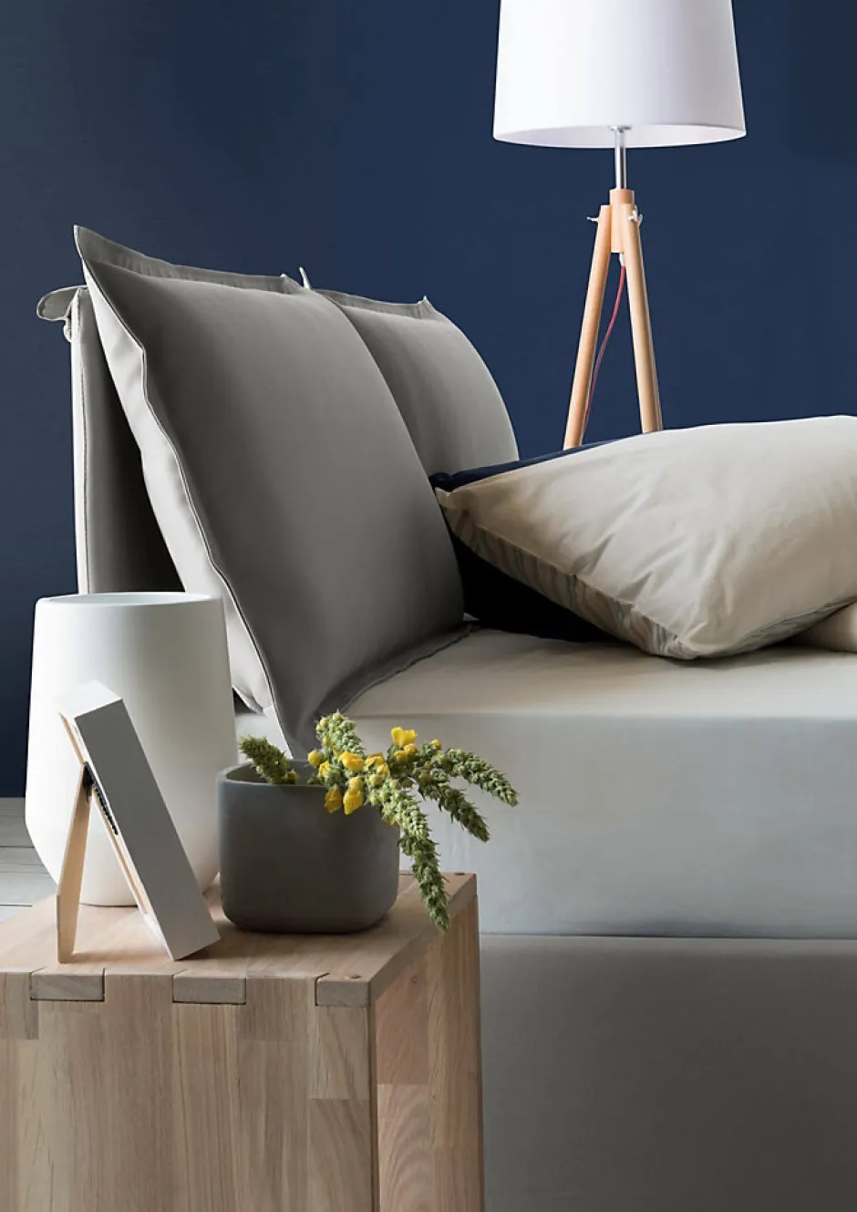 Talamo Italia Lit double Askari, Lit coffre en tissu, Ouverture frontale, Convient pour matelas 140x190 cm, 100% Made in Italy, Gris