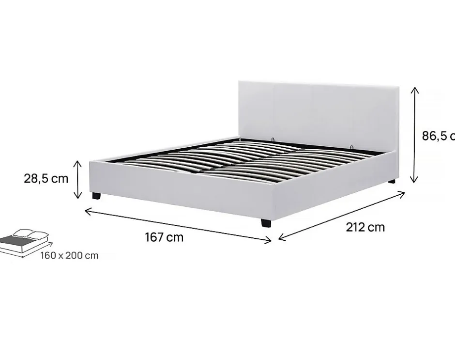 Habitat Et Jardin Lit double avec coffre "Carla"
