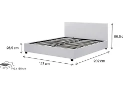 Habitat Et Jardin Lit double avec coffre "Carla" - 140 x 190 cm - Blanc Hot