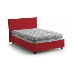 Talamo Italia Lit double Dacer, lit coffre avec revêtement en tissu, ouverture frontale, adapté pour matelas 120x190 cm, rouge Discount