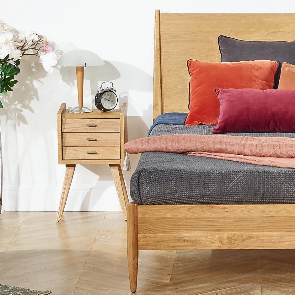Robin des bois Lit double DALHIA Style scandinave en bois, 160 x 200 New
